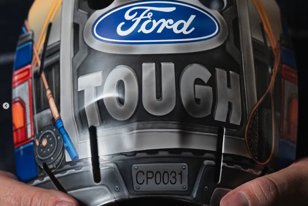 built ford tough, ford f150 tremor, carey price, canadian goaltender, hockey goalie, jordon bourgeault, professional hockey mask, airbrush artist, ford truck,